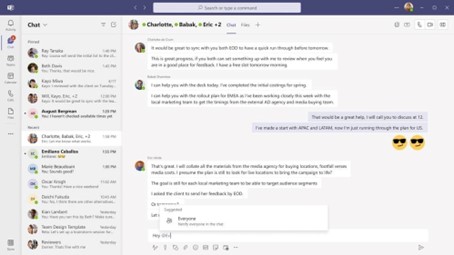 Mention iedereen in de chat Microsoft Teams